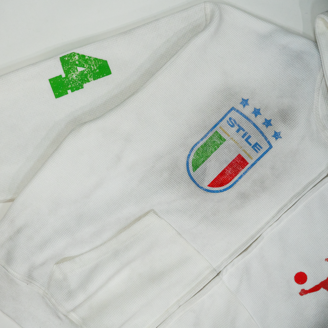 WHITE ITALIANI CALCIO THERMAL ZIP UP