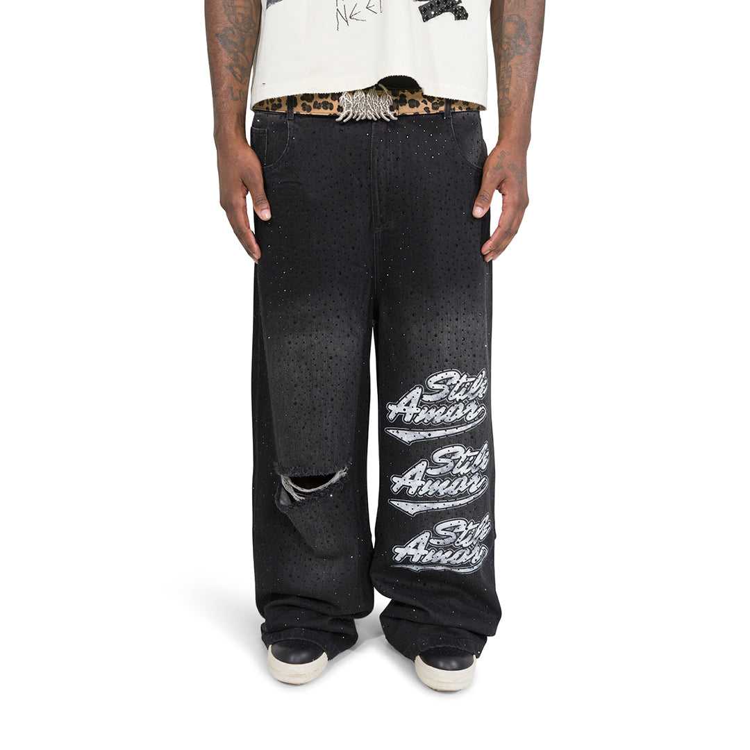BLACK DIAMANTI BAGGY JEANS