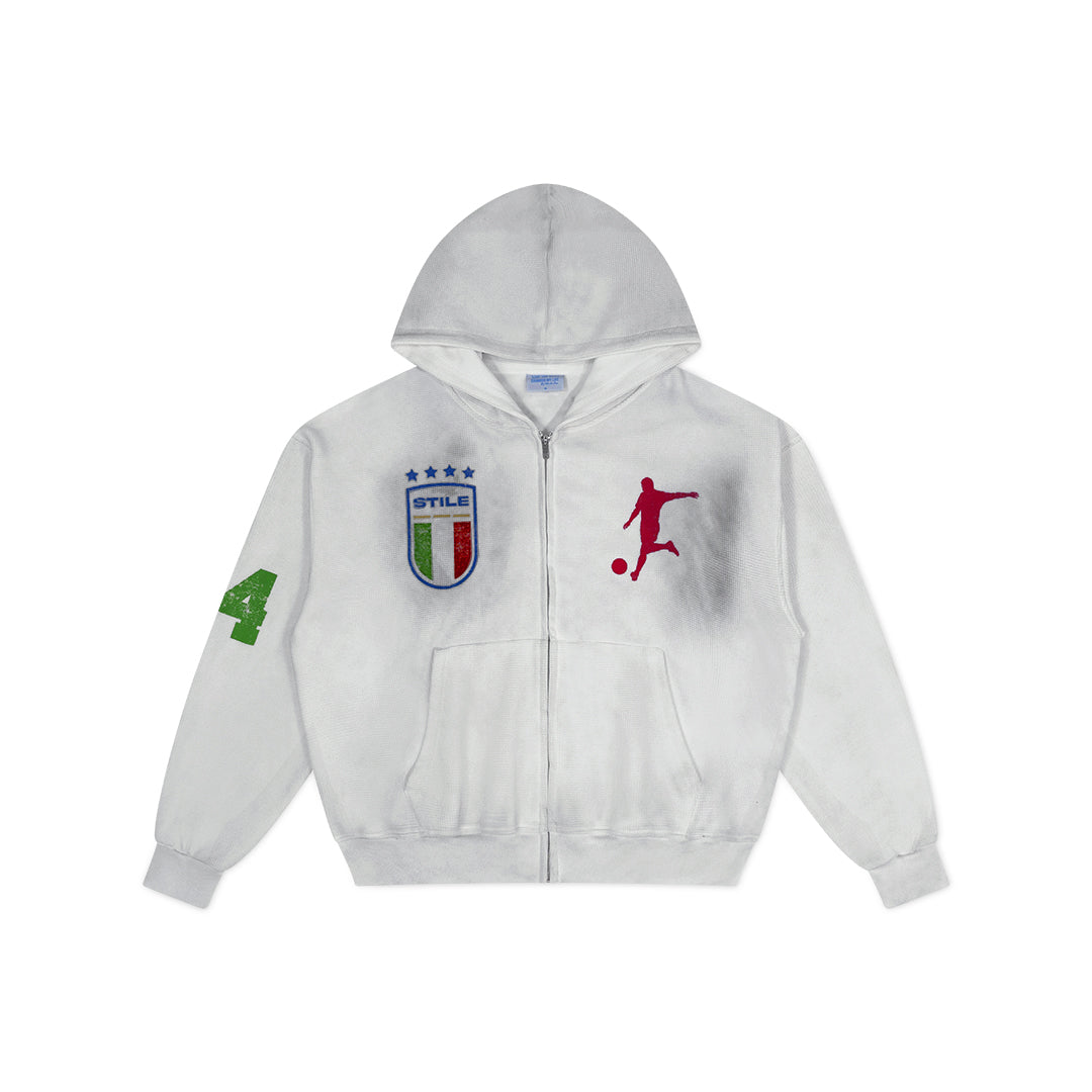 WHITE ITALIANI CALCIO THERMAL ZIP UP