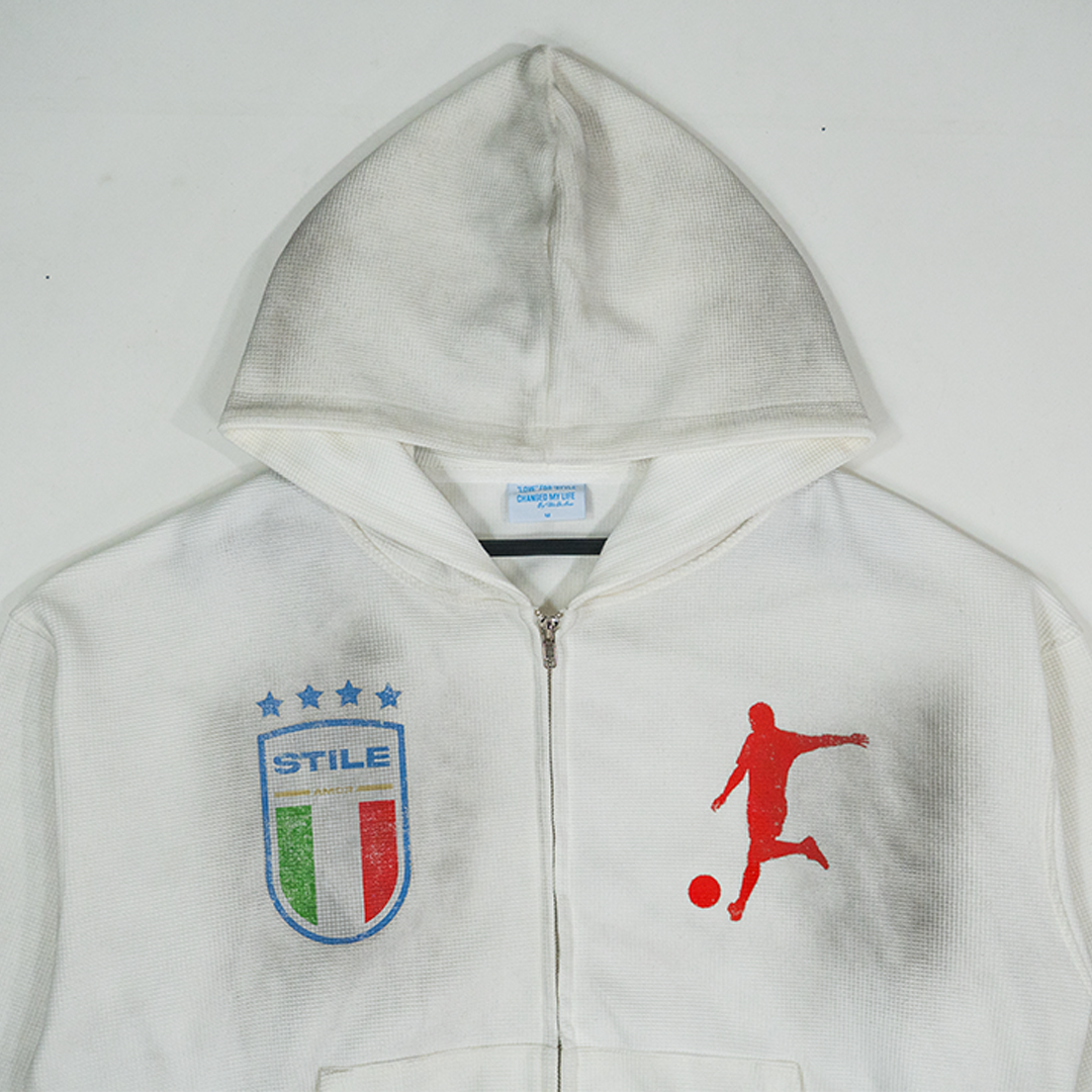 WHITE ITALIANI CALCIO THERMAL ZIP UP